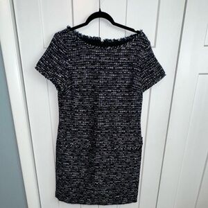 Women's Banana Republic Blue Tweed Shift Dress - Size 10